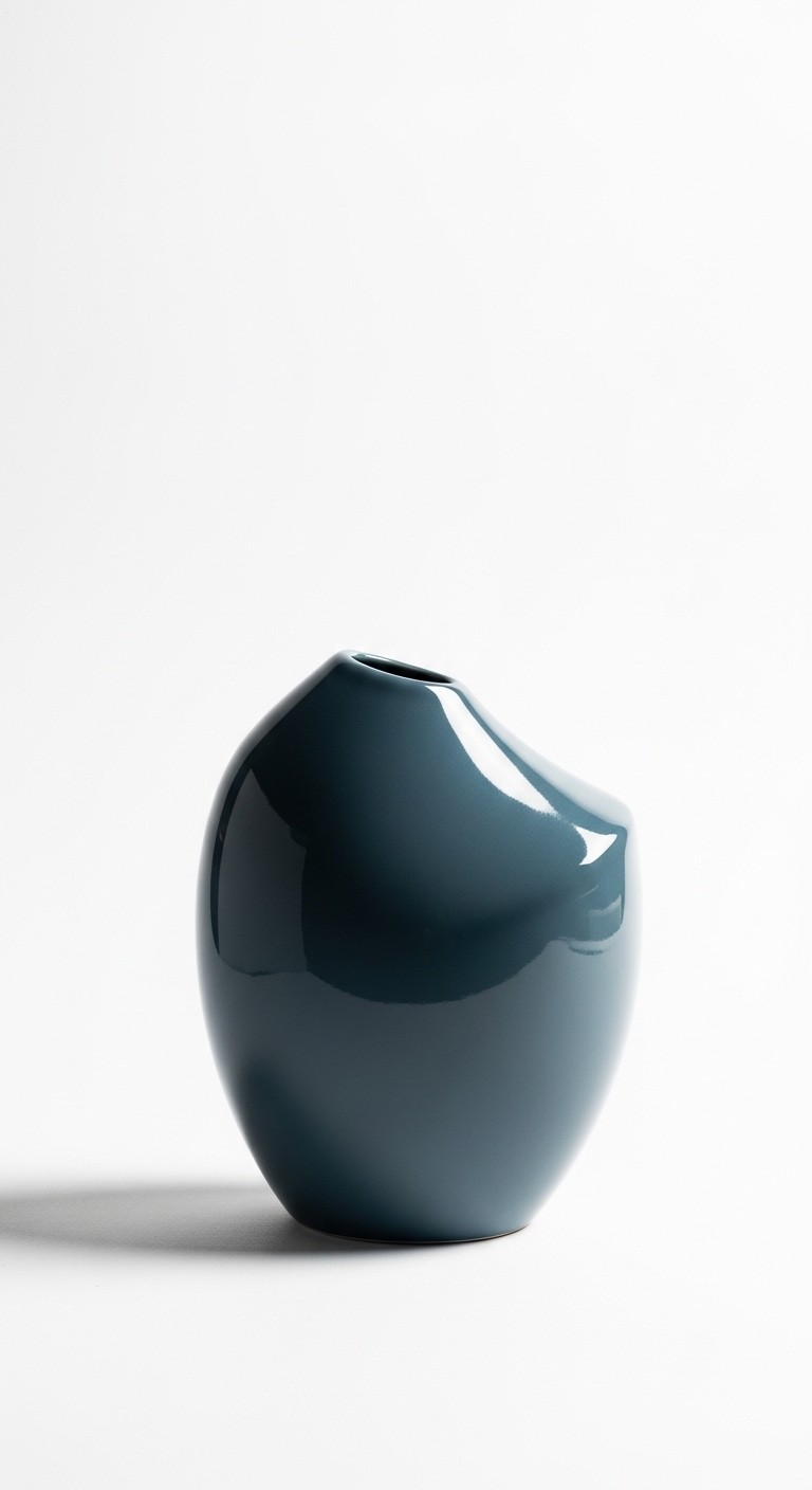 Asimetrik Estetik Parlak Vazo